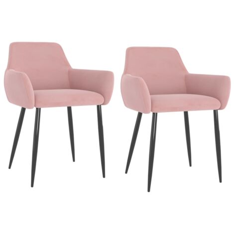 Esszimmerstühle 2 Stk. Rosa Samt vidaXL