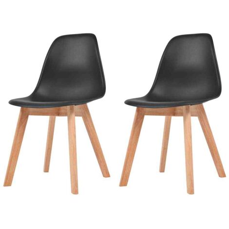 Esszimmerstühle 2 Stk. Schwarz Kunststoff vidaXL