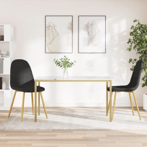 Esszimmerstühle 2 Stk. Schwarz Samt vidaXL