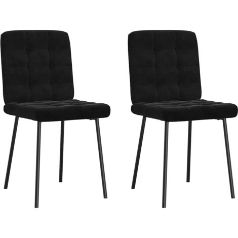 Esszimmerstühle 2 Stk. Schwarz Samt vidaXL