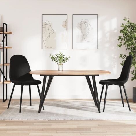 Esszimmerstühle 2 Stk. Schwarz Samt vidaXL