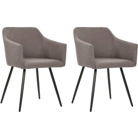 Esszimmerstühle 2 Stk. Taupe Stoff vidaXL