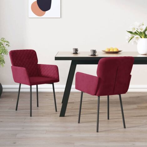 Esszimmerstühle 2 Stk. Weinrot Samt vidaXL