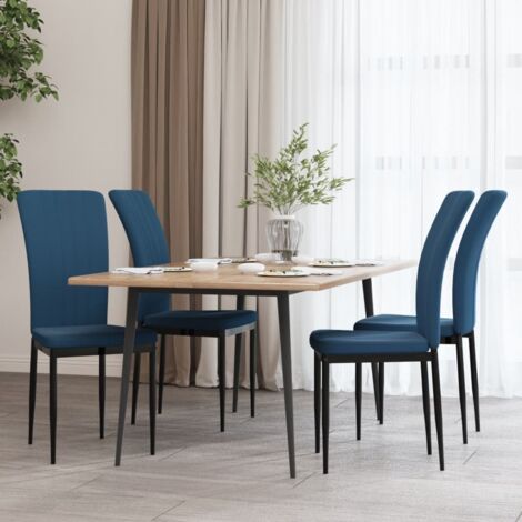 Esszimmerstühle 4 Stk. Blau Samt vidaXL