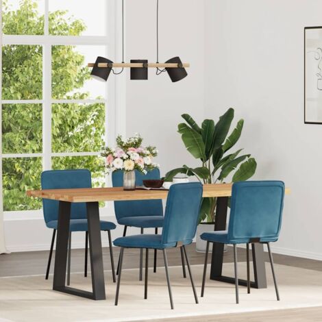 Esszimmerstühle 4 Stk. Blau Samt vidaXL712899