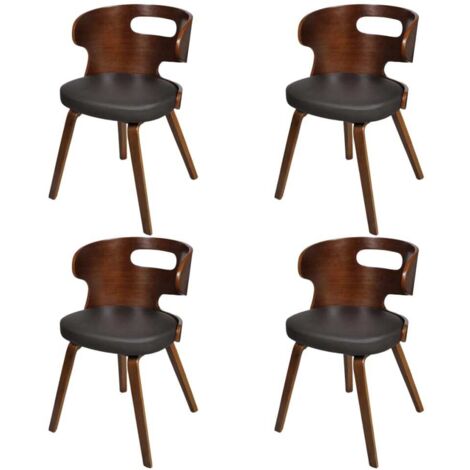Esszimmerstühle 4 Stk. Braun Bugholz und Kunstleder vidaXL