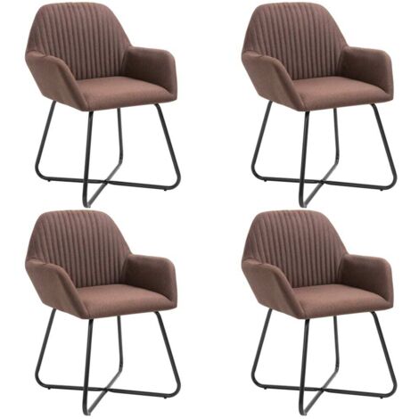 Esszimmerstühle 4 Stk. Braun Stoff vidaXL