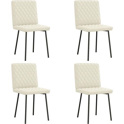 Esszimmerstühle 4 Stk. Creme Samt vidaXL