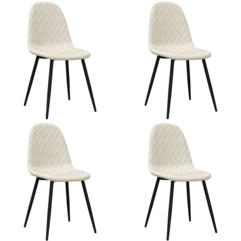 Esszimmerstühle 4 Stk. Cremeweiß Samt vidaXL241722