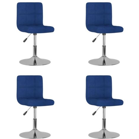 Esszimmerstühle 4 Stk. Drehbar Blau Stoff