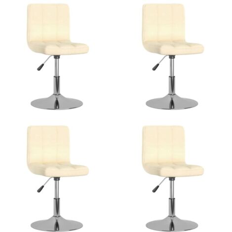 Esszimmerstühle 4 Stk. Drehbar Creme Stoff