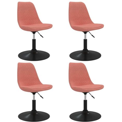 Esszimmerstühle 4 Stk. Drehbar Rosa Samt vidaXL