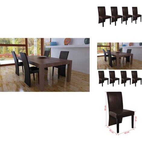 Esszimmerstühle 4 Stk. Dunkelbraun Kunstleder - Esszimmerstühle - Stühle - Küchenstühle - Kunstlederstühle - Dunkelbraune Möbel