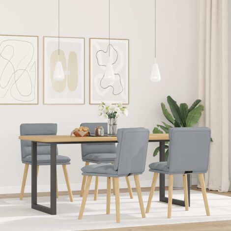 Esszimmerstühle 4 Stk. Hellgrau Stoff vidaXL224611