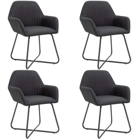 Esszimmerstühle 4 Stk. Schwarz Stoff vidaXL