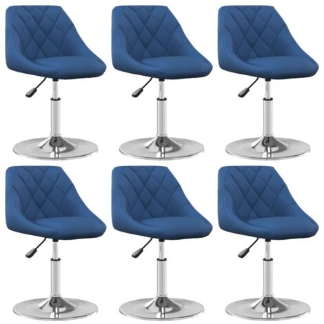 Esszimmerstühle 6 Stk. Drehbar Blau Samt