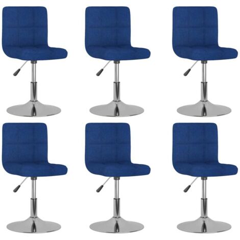 Esszimmerstühle 6 Stk. Drehbar Blau Stoff vidaXL