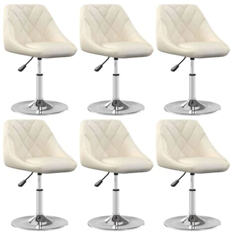 Esszimmerstühle 6 Stk. Drehbar Creme Samt