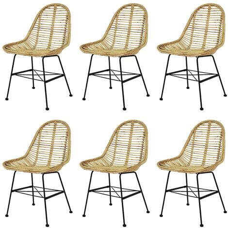 Esszimmerstühle 6 Stk. Rattan Natur vidaXL