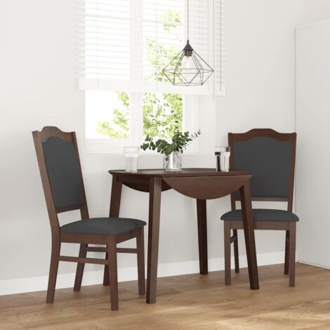 Esszimmerstühle mit Kissen 2 Stk. Braun Massivholz Gummibaum vidaXL