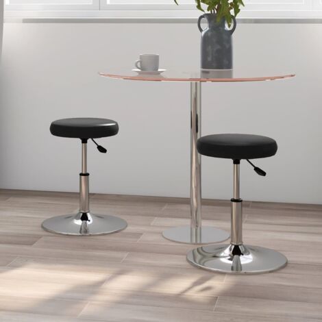 Esszimmerstühle Set von 2 Schwarz Kunstleder