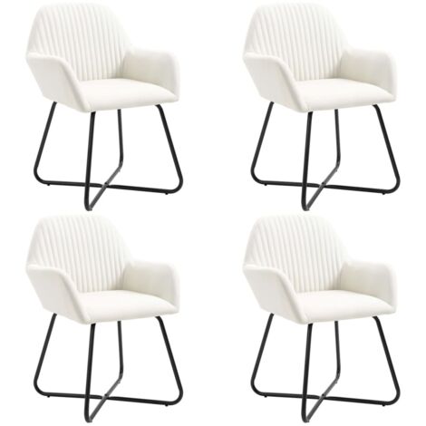 Esszimmerstühle Set von 4 cremefarbenem Stoff