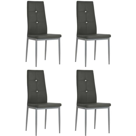 Esszimmerstühle Set von 4 grau Kunstleder