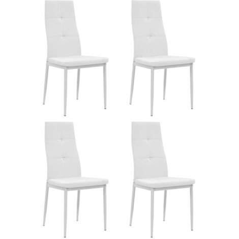 Esszimmerstühle Set von 4 weiß Kunstleder