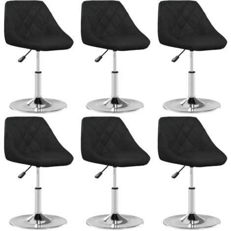 Esszimmerstühle Set von 6 Schwarz Kunstleder