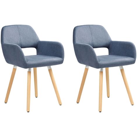 Esszimmerstuhl 2er Set CHICAGO Stoff Marineblau