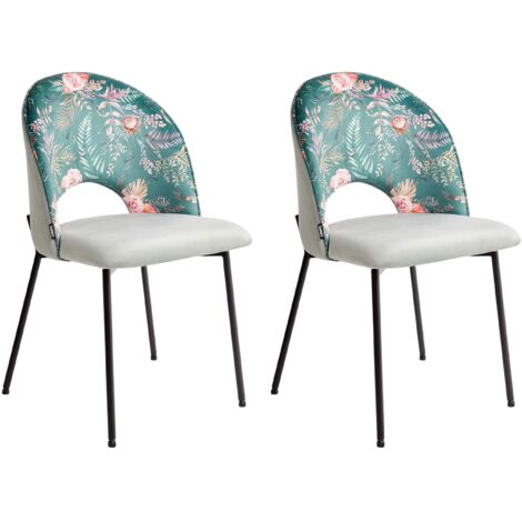 Esszimmerstuhl 2er Set COVELO Samtstoff Mintgrün