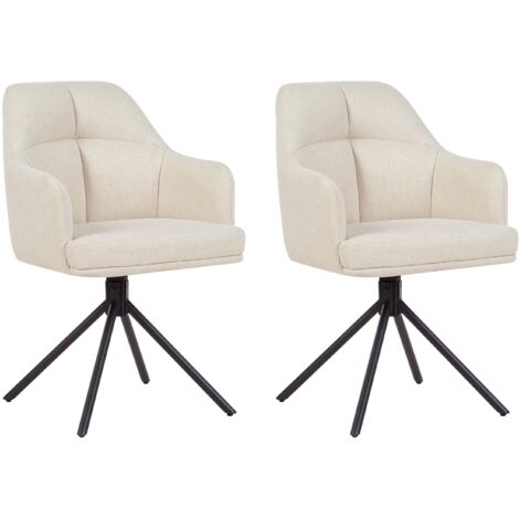 Esszimmerstuhl 2er Set drehbar MIRA Beige