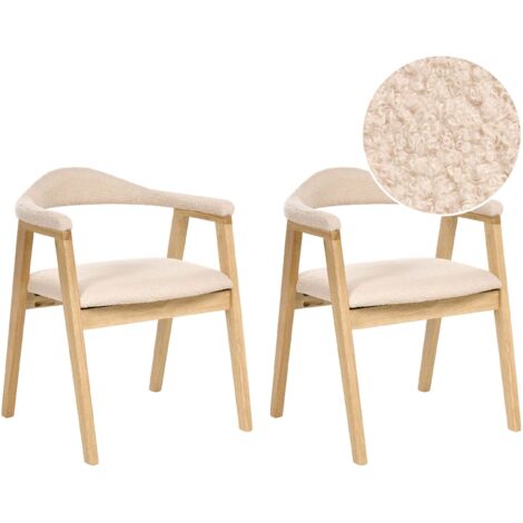 Esszimmerstuhl 2er Set ONECO Holz Hellbraun
