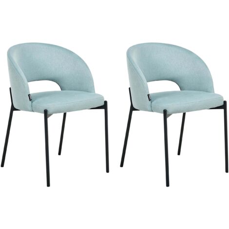 Esszimmerstuhl 2er Set PENNY Stoff Hellblau