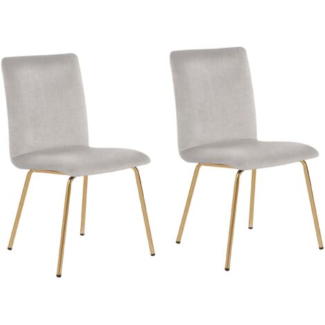 Esszimmerstuhl 2er Set RUBIO Samtstoff Grau