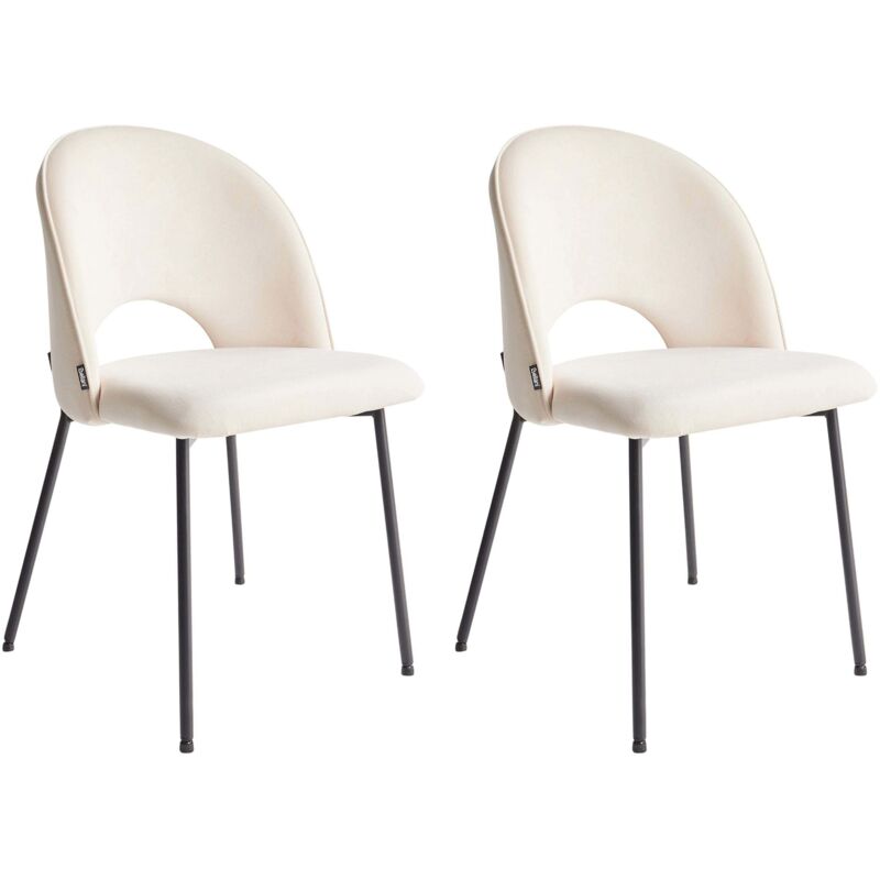 Beliani Esszimmerstuhl 2er Set Covelo Hellbeige