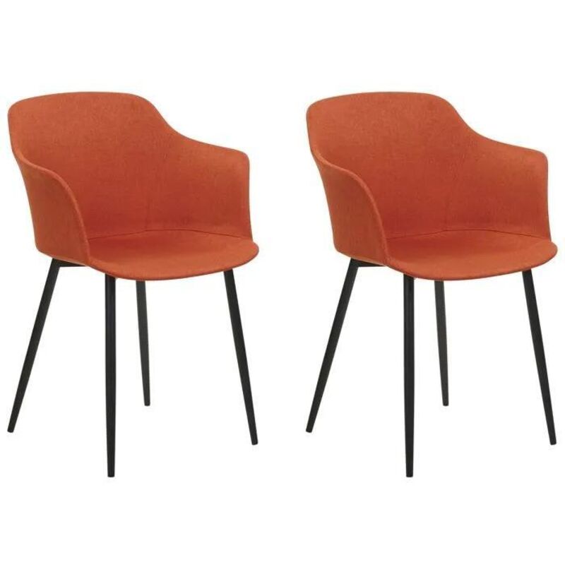 Beliani Esszimmerstuhl 2er Set Elim Orange