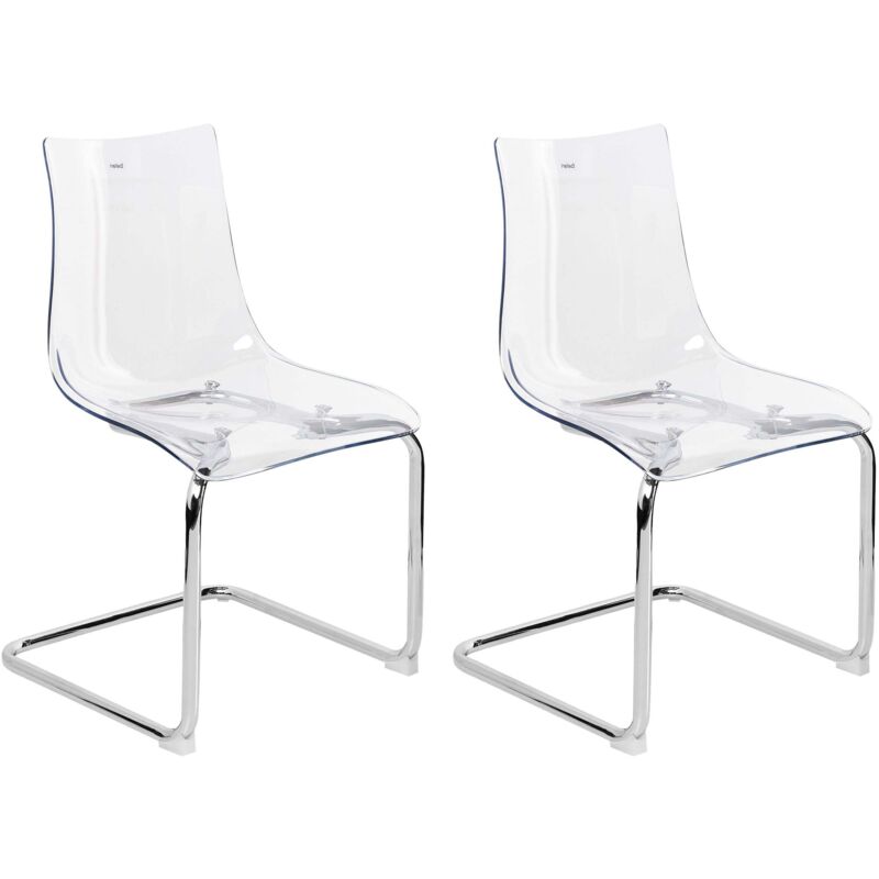 Beliani Esszimmerstuhl 2er Set Marshall Transparent
