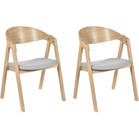 Esszimmerstuhl 2er Set YUBA Holz Hellgrau