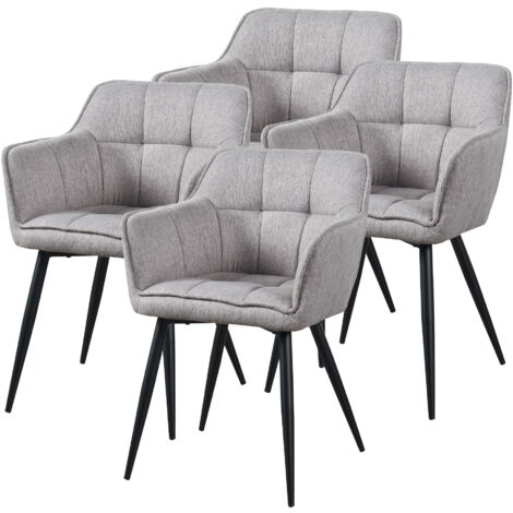 Esszimmerstuhl 4er Set Birmingham Grau [en.casa]