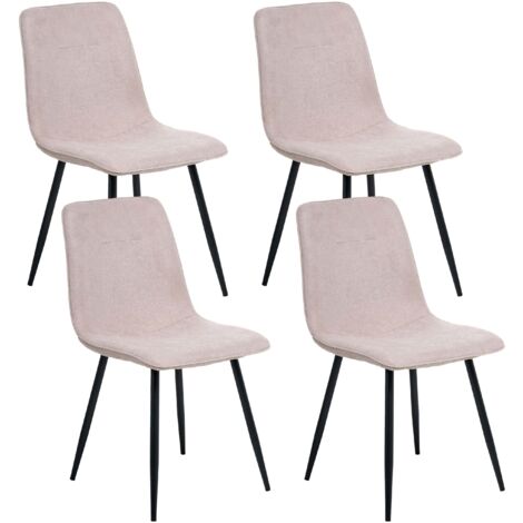 Esszimmerstuhl 4er Set TUSCOLA Stoff Beige