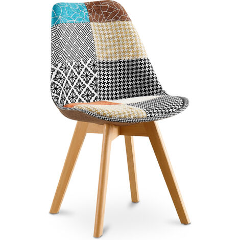 Esszimmerstuhl - Bezogen mit Patchwork - Patty Multicolor