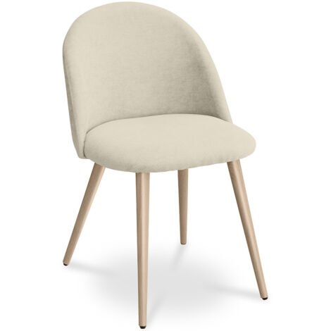 Esszimmerstuhl - Bezogen mit Stoff - Skandinavischer Stil - Evelyne Beige