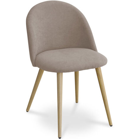 Esszimmerstuhl - Bezogen mit Stoff - Skandinavischer Stil - Evelyne Taupe