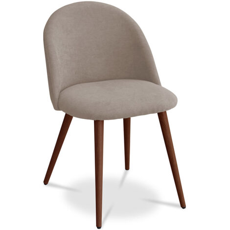 Esszimmerstuhl - Bezogen mit Stoff - Skandinavischer Stil - Evelyne Taupe