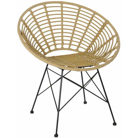 Esszimmerstuhl DKD Home Decor Metall Rattan (72 x 64 x 78 cm)
