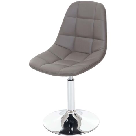 Esszimmerstuhl HHG-856, Stuhl Drehstuhl, Retro 50er Jahre Design Kunstleder taupe-grau, Chromfuß
