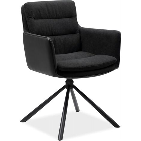 FINORI Esszimmerstuhl LOGAN 70A Küchenstuhl schwarz, anthrazit, Armlehnstuhl drehbar
