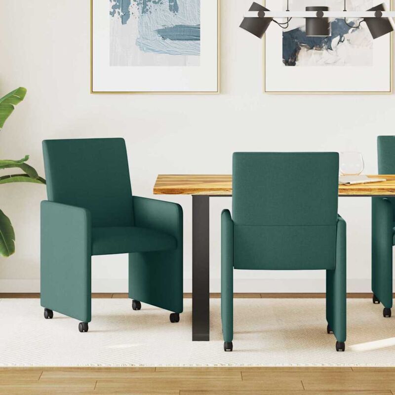 Esszimmerstühle 2 Pcs Dunkelgrün 57 X 66 X 94 Cm Stoff Vidaxl