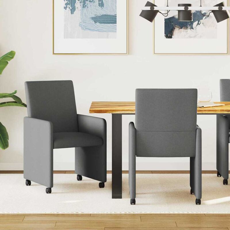 Esszimmerstühle 2 Pcs Dunkelgrau 57 X 66 X 94 Cm Stoff Vidaxl